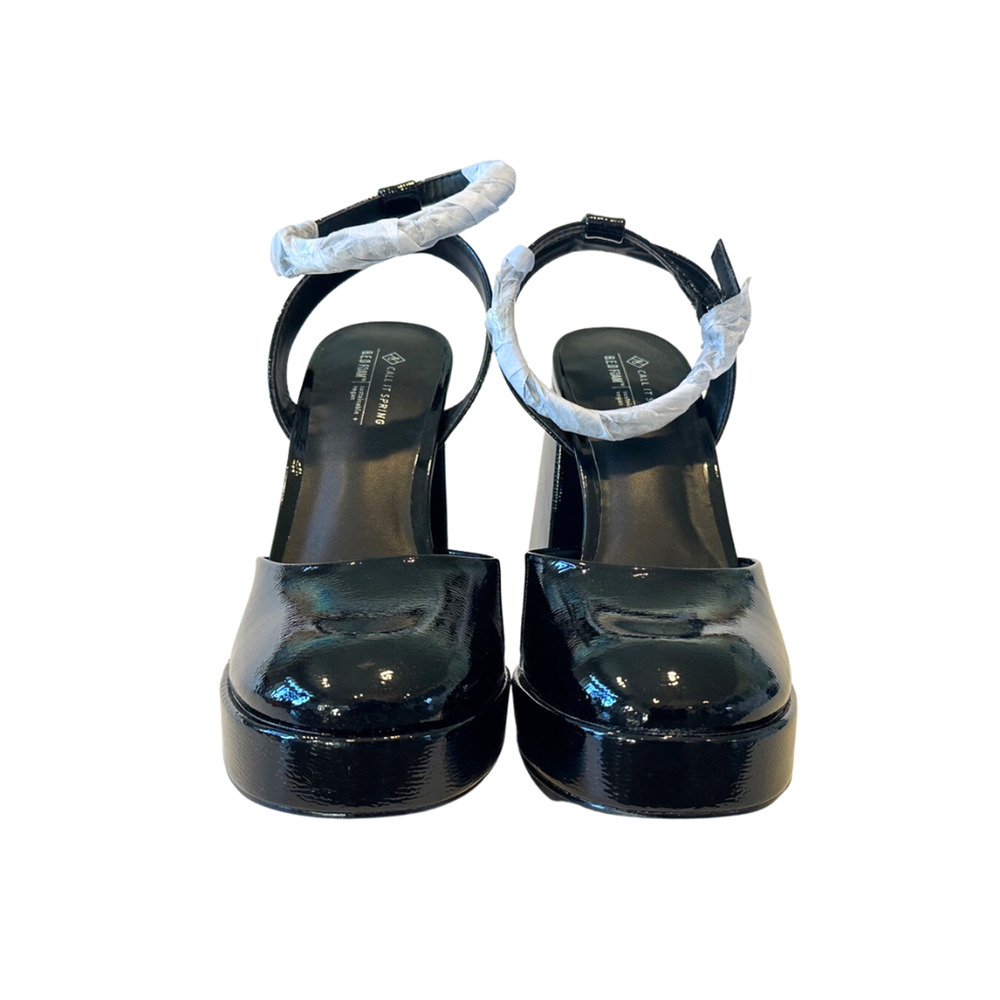Call It Spring Foxy Platform High Heels Flared Block Rhinestone Black Size 8B - Picture 4 of 10